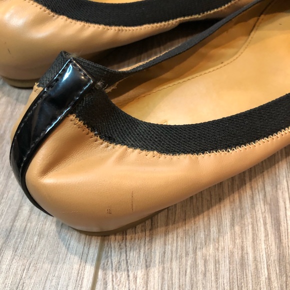 J.Crew Tan & Black Patent Cap Toe Ballet Flats - Picture 7 of 16
